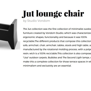 Fotoliu de exterior / interior design modern premium JUT LOUNGE CHAIR 44401 Vondom - Img 2