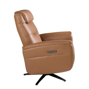 Fotoliu design LUX cu functia relax Cowhide brown leather - Img 10