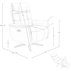 Fotoliu design LUX cu functia relax Cowhide Grey leather - Img 3