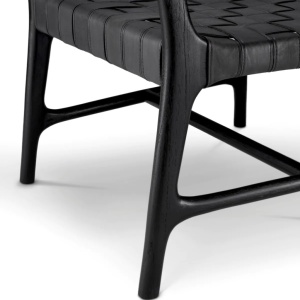 Fotoliu design LUX, Piele clasica neagra, Lemn, Tiberio - Img 7