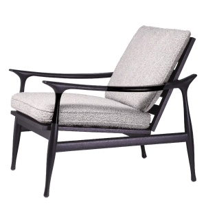 Fotoliu elegant design LUX Manzo negru / bouclé grey - Img 3