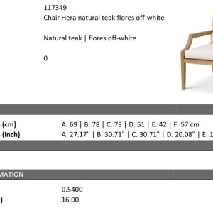 Fotoliu elegant pentru exterior design LUX Hera natur / flores off-white - Img 2