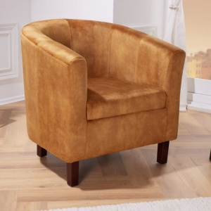 Fotoliu elegant si confortabil Hemingway, Catifea, Galben Mustar A-43892 VC - Img 2
