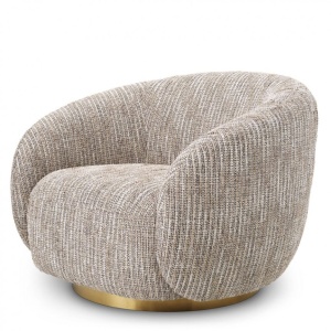 Fotoliu pivotant design elegant Brice, bej mademoiselle 115324 HZ