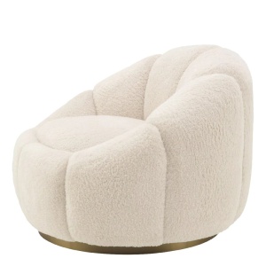 Fotoliu pivotant design elegant Inger, Brisbane cream - Img 3