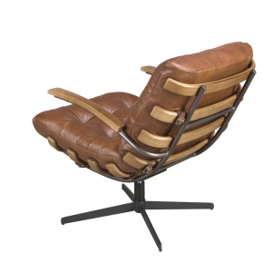 Fotoliu pivotant design LUX Dark Brown Leather - Img 3