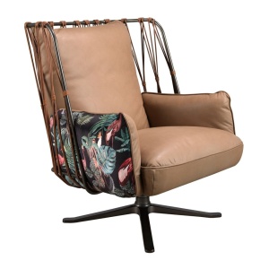 Fotoliu pivotant design LUX, Piele naturala, Tesatura Tropicala 5168