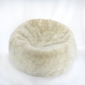Fotoliu puf din blana de oaie Short Wool Curly Bean Bag Large - Img 4