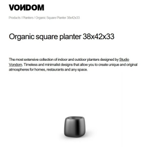 Ghiveci plante design decorativ exterior/interior Organic SQUARE 38x42x33cm - Img 4