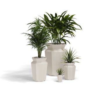 Ghiveci plante design decorativ modern exterior/interior ORIGAMI Hasu 17,8×17,8×25cm - Img 2