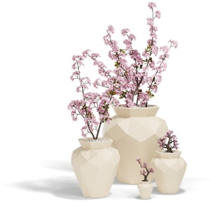 Ghiveci plante design decorativ modern exterior/interior ORIGAMI HANAMI 61x61x80cm