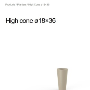 Ghiveci plante design decorativ modern interior / exterior HIGH CONE mini 18x36cm - Img 3