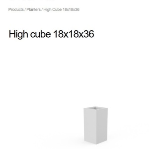 Ghiveci plante design decorativ modern interior / exterior HIGH CUBE mini 18x18x36cm - Img 4