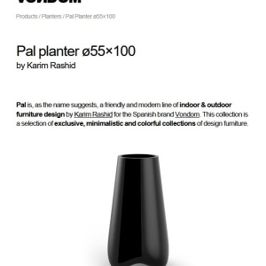 Ghiveci plante, flori design decorativ modern pentru amenajari interioare si exterioare, VLEK PLANTER 51014R Vondom - Img 2
