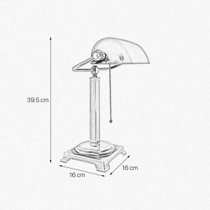 Lampa de birou din alama design clasic Banker Executive Library - Img 3