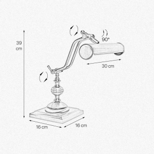 Lampa de birou din alama design clasic Banker - Img 5