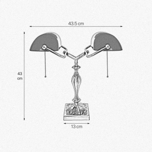 Lampa de birou din alama design clasic Double Banker's - Img 5