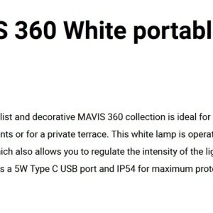Lampa de exterior portabila IP54 MAVIS 360 alba - Img 4