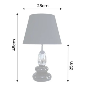 Lampa de masa decorativa STONES OF ZEN 45cm negru argintiu - Img 6