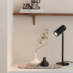 Lampa de masa Eco din Bambus Java GU10, negru 167022 universul-luminii.ro