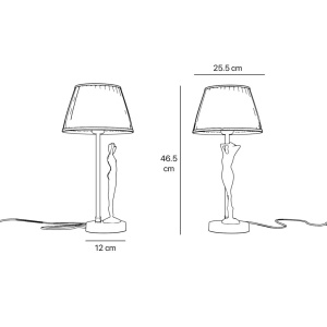 Lampa de masa figura feminina din alama Donne - Img 11
