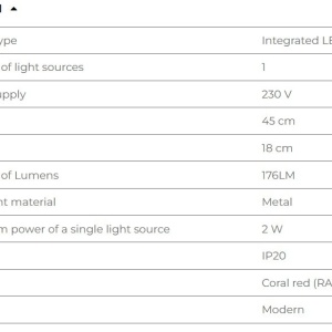 Lampa de masa LED design minimalist ENIGMA, Coral red 231562 universul-luminii.ro