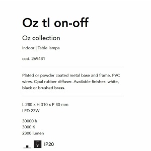 Lampa de masa LED design modern circular OZ TL ON-OFF NERO 93362 universul-luminii.ro