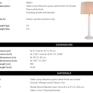 Lampa de masa LUX, Lemn, Tesatura, Alb, Massimo, 119673 HZ 246412 universul-luminii.ro