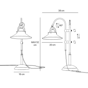 Lampa de masa stil industrial din alama personalizabila Alice - Img 6