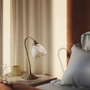 Lampa de masa stil neoclasic din alama si sticla Elide - Img 10