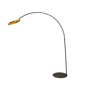 Lampa de podea arcuita design modern LUX Gold and Black steel - Img 2