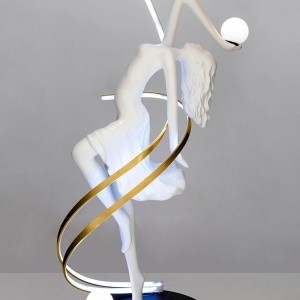 Lampa de podea decorativa cu design original cu LED RGB Balerina White 160082 universul-luminii.ro