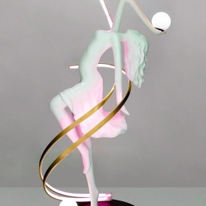 Lampa de podea decorativa cu design original cu LED RGB Balerina White 238102 universul-luminii.ro