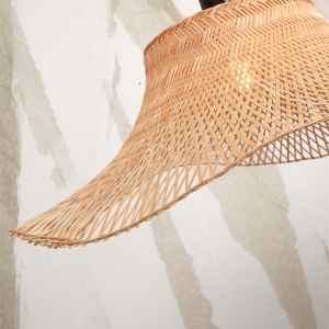 Lampa de podea din bambus Ibiza S 50cm, alb/ natur 223722 universul-luminii.ro