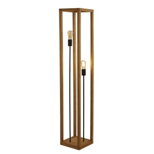 Lampa de podea din lemn design rustic industrial Square 2L