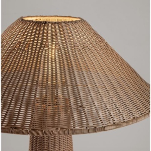 Lampa de podea din ratan sintetic pentru exterior Plom maro deschis - Img 7