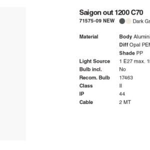 Lampa de podea iluminat exterior decorativ SAIGON 120/C70 gri/bej 217462 universul-luminii.ro