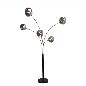 Lampa de podea moderna cu 5 globuri sticla fumurie LIQUID DIAMOND - Img 6