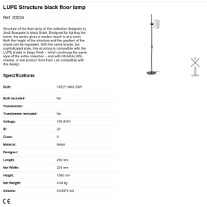 Lampa de podea moderna design elegant LUPE negru/bej 190252 universul-luminii.ro