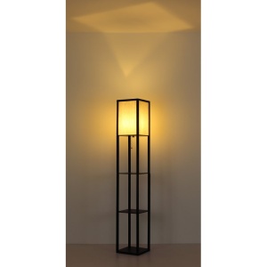 Lampa de podea tip raft din lemn negru TABITHA - Img 8