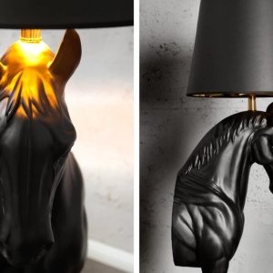 Lampa decorativa de podea, Cal, Negru, BLACK BEAUTY 130cm 166642 universul-luminii.ro
