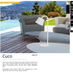 Lampa LED portabila exterior/interior IP54 Cuco alba 233382 universul-luminii.ro