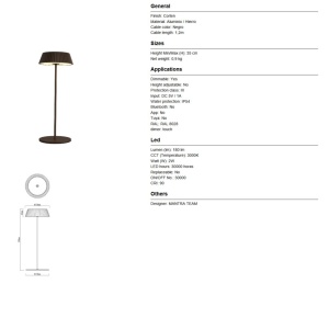 Lampa LED portabila IP54 Relax corten - Img 7