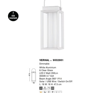 Lampa LED solara portabila iluminat exterior decorativ VERHAAL alba - Img 18
