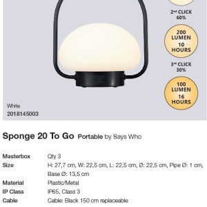 Lampa portabila, Corp de iluminat decorativ pentru exterior Sponge 20 2018145003 NL 190212 universul-luminii.ro