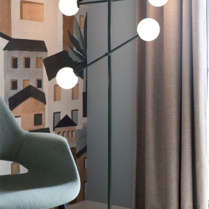 Lampadar cu 4 globuri sticla si metal verde Copenhagen 248452 universul-luminii.ro