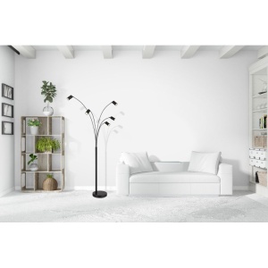 Lampadar cu 5 spoturi directionabile metal negru ROBBY 249352 universul-luminii.ro