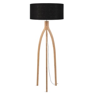 Lampadar cu trepied, realizat din materiale naturale, durabile si ecologice, Annapurna negru