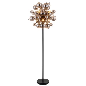Lampadar design modern UDO 6L negru/fumuriu