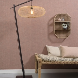 Lampadar eco din bambus Cango negru/ natur, 60x25cm 91012 universul-luminii.ro